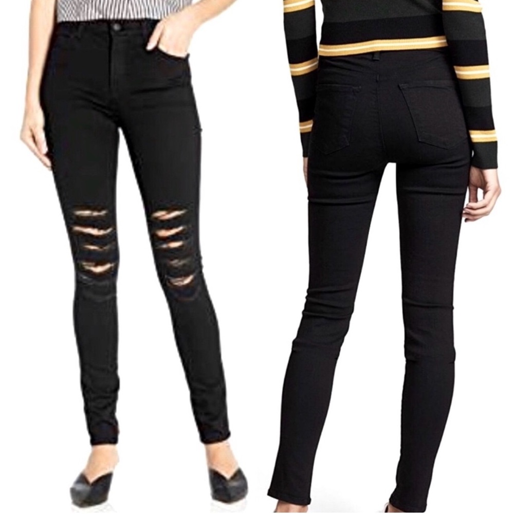 J Brand Black Distressed Skinny Jeans